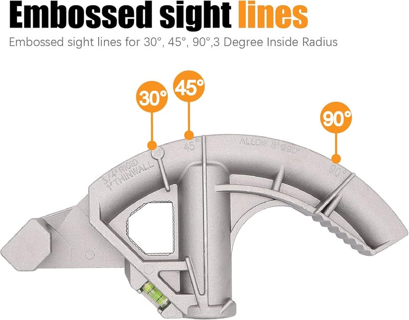 Fuzbaxy Conduit Hand Bender Tool for 1inch EMT and 3/4 inch Rigid Pipes.8 Degree Inside Radius.(Aluminum) - Image 5